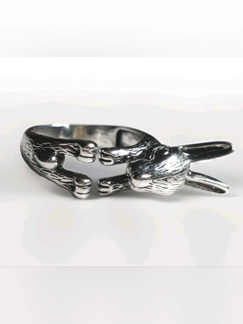 Retro Rabbit Shaped Adjustable Ring Open Ring Fashion Stereoscopic Unisex